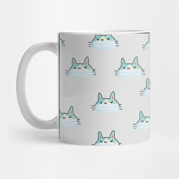 Angry Cats Wearing Masks Pattern Graphic illustration by MerchSpot